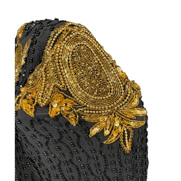 BEAUTIFUL VINTAGE “BALMAIN” STYLE HAND BEADED CARDIGAN - Picture 4 of 9